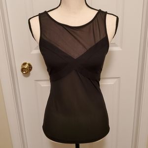 Express Black Sheer Mesh Sleeveless Top